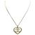 NUOVO COLLANA CON PENDENTE CUORE CHANEL ABC964 LOGO CC STRASS ORO D'oro
