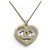 NUOVO COLLANA CON PENDENTE CUORE CHANEL ABC964 LOGO CC STRASS ORO D'oro - vista 2