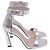 Sandali con cinturino alla caviglia Square Nudist Stuart Weitzman in pelle argento Metallico