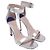 Sandali con cinturino alla caviglia Square Nudist Stuart Weitzman in pelle argento Metallico - vista 3