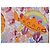 Carré Hermès Splash Park 90 cm in seta - Arancione Rosa Bianco Rosso Blu Giallo - vista 7