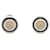 Orecchini a clip Chanel Coco Mark Bianco D'oro Blu navy  - vista 1