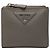 Prada Triangle Logo Bi-fold Wallet in Grau Braun