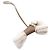 Charm Hermès Buddy in pelle d'agnello taupe bianco e marrone - vista 2