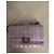Chanel Borsa Flap in tela rosa monogramma CC Bianco - vista 2