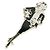 Spilla Chanel 2003 Silhouette Coco XL Metallo Argento Smalto Nero - vista 2