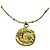 Autre Marque Collar con colgante de luna y estrella en tono dorado con piedra verde