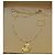Autre Marque Collar con colgante de luna y estrella en tono dorado con piedra verde - vista 2