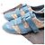 Sneakers Gucci GG Supreme in tela e pelle blu - vista 2