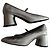 Khaite Mary Jane Pumps mit Blockabsatz aus silbernem Leder