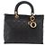Borsa Christian Dior Lady Dior Canage in pelle di agnello 2way Nero Oro Auth 183708V - vista 2
