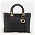 Borsa Christian Dior Lady Dior Canage in pelle di agnello 2way Nero Oro Auth 183708V - vista 26
