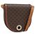 Céline Borsa a tracolla circolare CELINE Macadam Canvas PVC Pelle Marrone Oro Auth 184306 D'oro