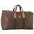 Céline CELINE Macadam Canvas Boston Bag PVC Leder Braun Gold Auth 180687 Golden