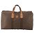 Céline CELINE Macadam Canvas Boston Bag PVC Leder Braun Gold Auth 180687 Golden - Ansicht 2