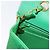 CHANEL Diana 23 Matelasse Chain Shoulder Bag Satin Green Gold CC Auth 181942SM D'oro Verde - vista 24