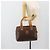 Céline Borsa Boston CELINE in tela Macadam PVC Pelle Marrone Oro Auth 183015A D'oro - vista 24