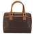 Céline Borsa Boston CELINE in tela Macadam PVC Pelle Marrone Oro Auth 183015A D'oro - vista 3