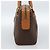 Céline Borsa Boston CELINE in tela Macadam PVC Pelle Marrone Oro Auth 183015A D'oro - vista 5