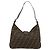 FENDI Zucca Canvas Mamma Baguette Shoulder Bag Black Brown Auth 182592M Marrone Nero - vista 3