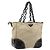 PRADA Canvas Tote Bag mit Kunststoffkette Beige Silber Auth 182198