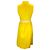 Vestido midi Moschino Couture sin mangas con botones de algodón Amarillo / Blanco - vista 2