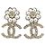 Orecchini a lobo Chanel AB9608 Oro e Bianco D'oro