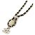 Collana in pelle Chanel AB6719 Nero Bianco D'oro