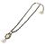 Collana in pelle Chanel AB6719 Nero Bianco D'oro - vista 2