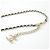 Collana in pelle Chanel AB6719 Nero Bianco D'oro - vista 4