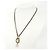 Collana in pelle Chanel AB6719 Nero Bianco D'oro - vista 5