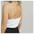 Autre Marque Musier White Ribbed Tank Top with Pearl Straps  - view 7