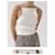 Autre Marque Musier White Ribbed Tank Top with Pearl Straps  - view 8