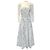 Adam Lippes Cassie Midi-Kleid aus weißer Baumwolle mit buntem Blumenmuster