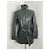 Trussardi Jeans Lederjacke in Dunkelgrün