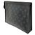Louis Vuitton Monogram Eclipse Pochette Voyage MM Marrone Nero Monogramma - vista 3