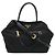 Sac Tote de Nylon Preto e Couro Prada