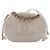 Camera Borsa a tracolla rotonda Chanel White CC in agnello trapuntato e borchiato Bianco