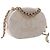 Camera Borsa a tracolla rotonda Chanel White CC in agnello trapuntato e borchiato Bianco - vista 2