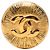 Spilla Chanel Gold CC placcata oro Round Sunburst D'oro