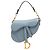 Borsa Saddle in pelle di vitello granulata blu Dior Blu chiaro