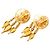 Orecchini clip Chanel Gold CC placcati oro con frange filigranate D'oro - vista 2