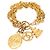 Bracciale Charm Logo Chanel Gold CC Placcato Oro a Tripla Catena D'oro