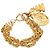 Bracciale Charm Logo Chanel Gold CC Placcato Oro a Tripla Catena D'oro - vista 2