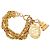 Bracciale Charm Logo Chanel Gold CC Placcato Oro a Tripla Catena D'oro - vista 3