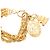 Bracciale Charm Logo Chanel Gold CC Placcato Oro a Tripla Catena D'oro - vista 4