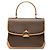 Céline Celine Top Handle Tasche aus braunem Macadam beschichtetem Canvas