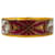 Hermès Bracelet jonc en émail Hermes Enamel GM Cheval en Bordeaux Blanc  - vue 2