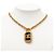 Collana con pendente a catena con placca logo Chanel Coco Mark Nero D'oro - vista 6