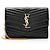 Saint Laurent Matelasse Lammfell Monogramm Sulpice Chain Wallet Schwarz